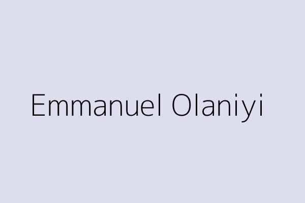 Emmanuel Olaniyi